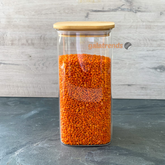 1 PIECES 1500ML BAMBOO COVER SQUARE SUPPLIES STORAGE CONTAINERS 23x10cm